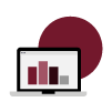 Icon of laptop with bar graph