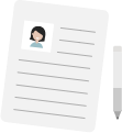 A piece of paper with a photo and a pen beside it